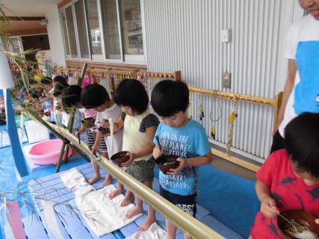 流しそうめん 岡山協立保育園 今日の子どもたち
